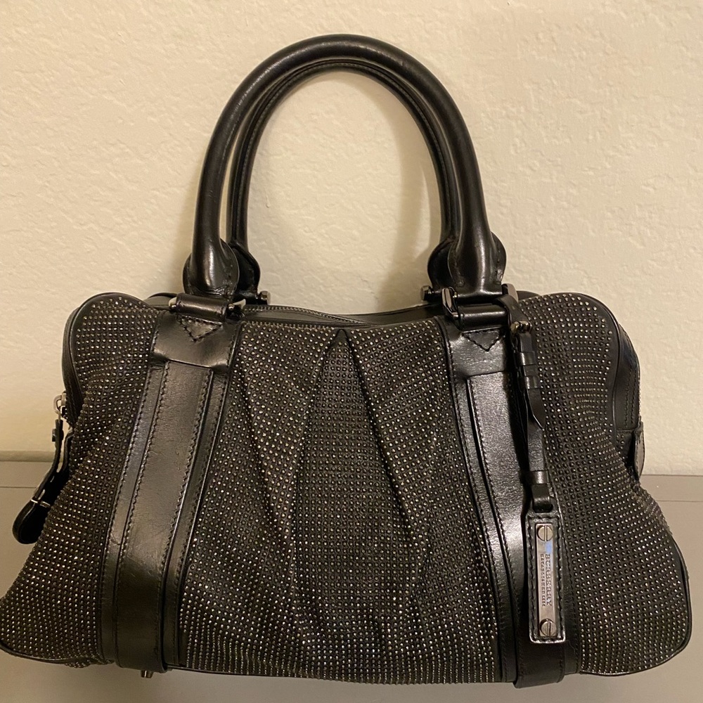 🎉 FLASH SALE 🎉 Burberry micro studded knight satchel black leather